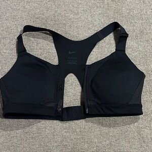 Nike Women's Black Sports Bra with Zip Closure